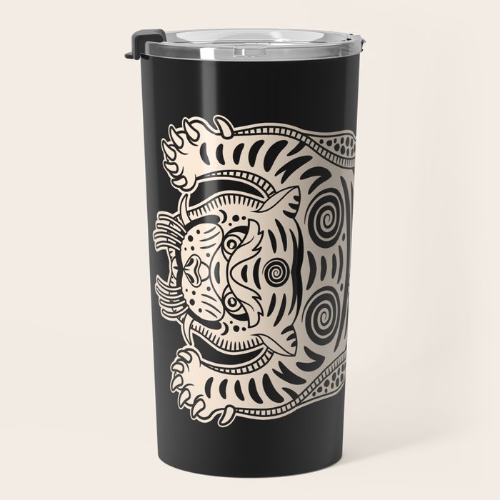 King Of The Jungle 04: Black & White Tiger Edition Travel Mug Gallery Image 3