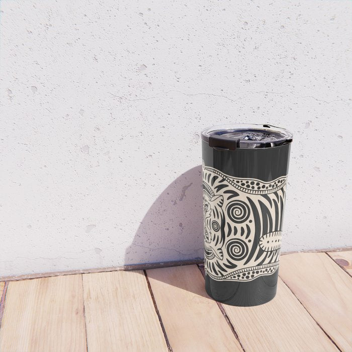 King Of The Jungle 04: Black & White Tiger Edition Travel Mug Gallery Image 4