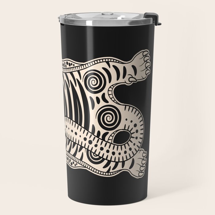 King Of The Jungle 04: Black & White Tiger Edition Travel Mug Gallery Image 2