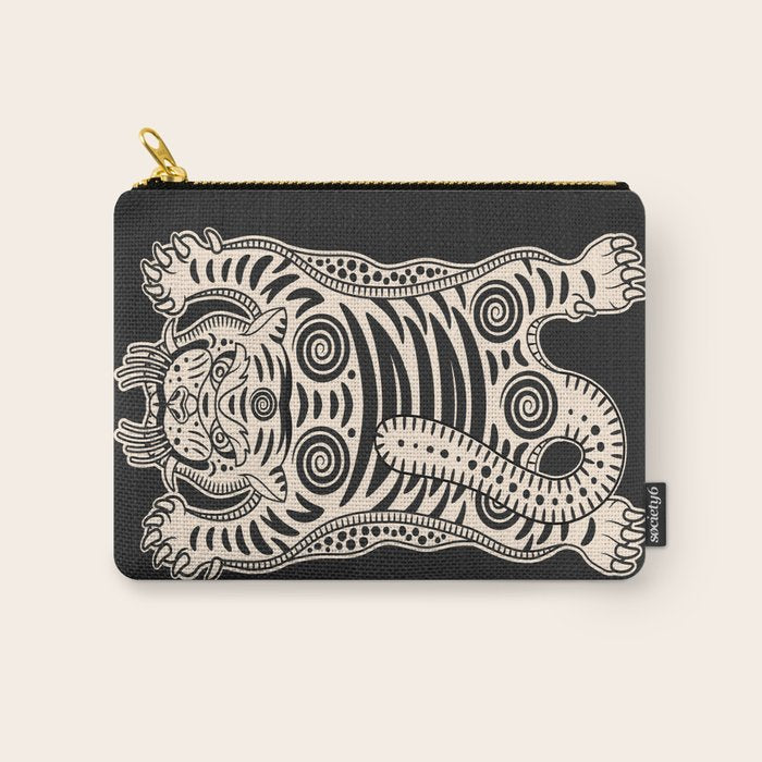 King Of The Jungle 04: Black & White Tiger Edition Carry All Pouch Gallery Image 1