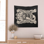 King Of The Jungle 04: Black & White Tiger Edition Wall Tapestry Gallery Image 2