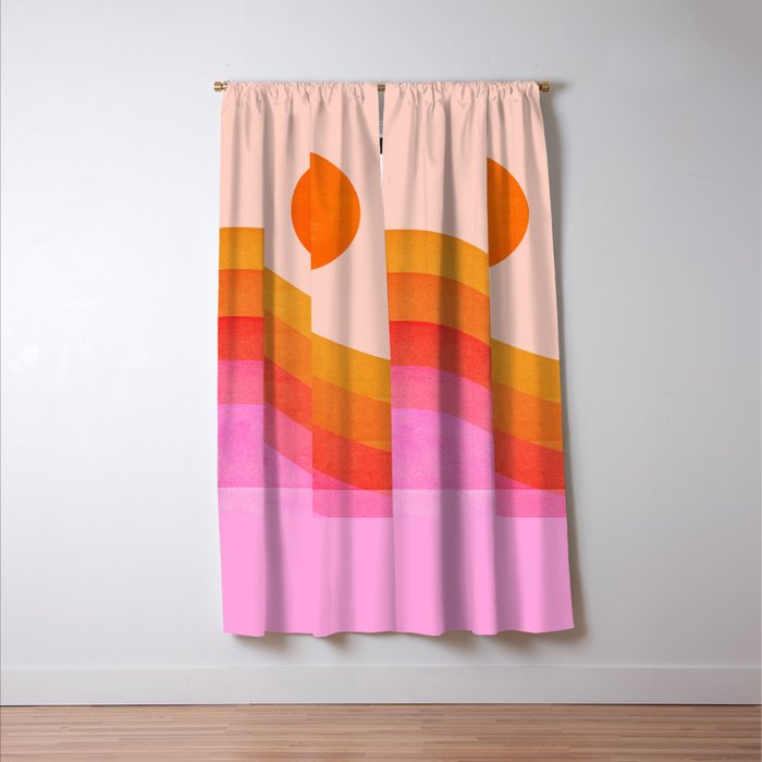 Abstraction_SUNSET_OCEAN_COLOR_POP_ART_Minimalism_009D Window Curtain Gallery Image 3