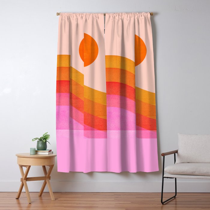 Abstraction_SUNSET_OCEAN_COLOR_POP_ART_Minimalism_009D Window Curtain Gallery Image 5