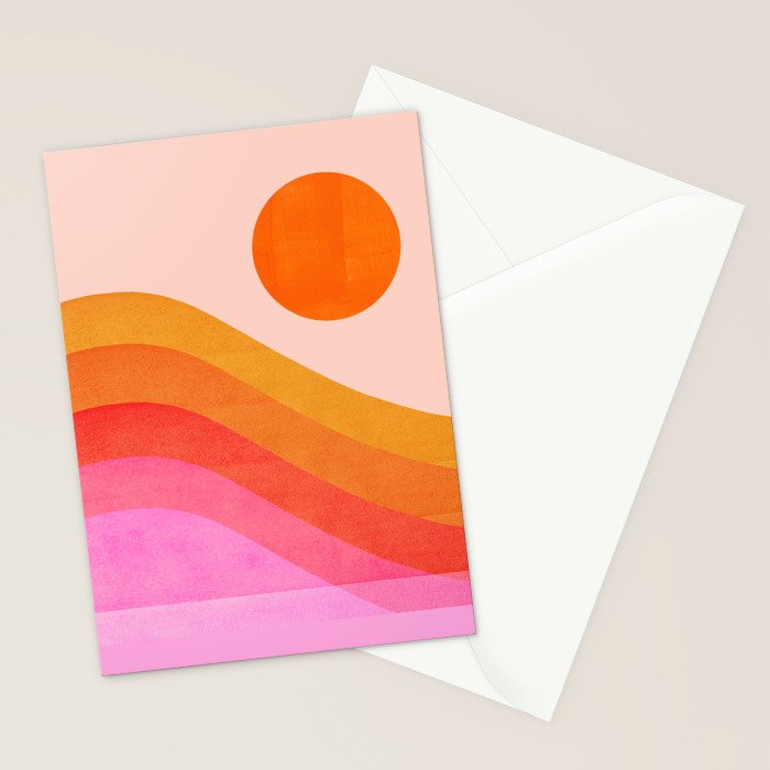 Abstraction_SUNSET_OCEAN_COLOR_POP_ART_Minimalism_009D Stationery Card Gallery Image 2