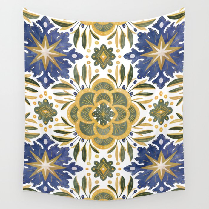 Tile floral nature Modern BY Wall Tapestry Gallery Image 4
