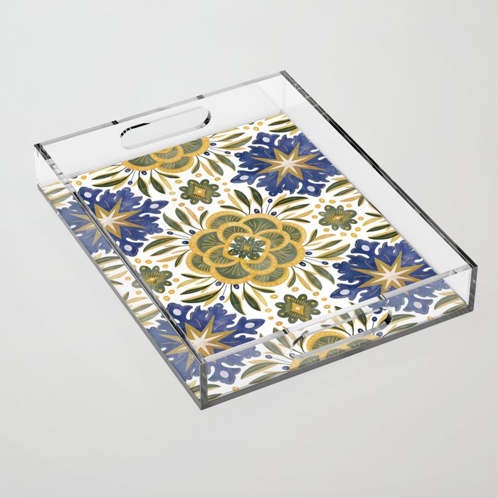 Tile floral nature Modern BY Acrylic Tray Gallery Image 1