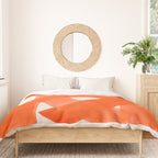 Mid Century Modern Abstract Painting Orange Watercolor Brush Strokes Duvet Cover Gallery Image 3