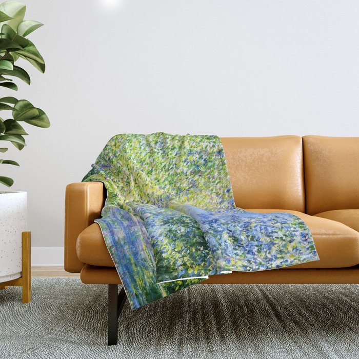 Monet: Bend in the River Epte Throw Blanket Gallery Image 1