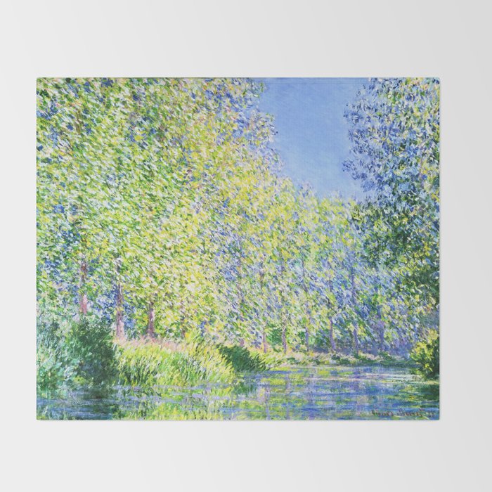 Monet: Bend in the River Epte Throw Blanket Gallery Image 2