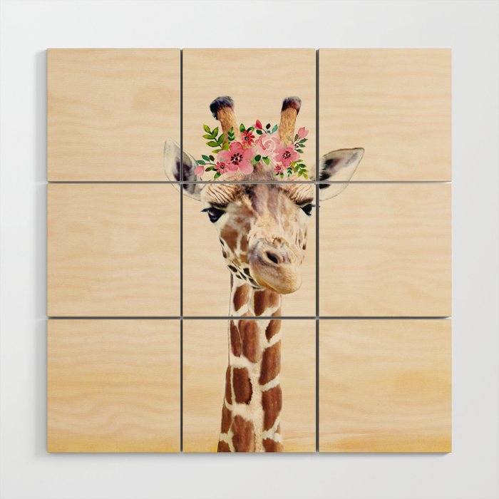 Giraffe Wood Wall Art Gallery Image 1
