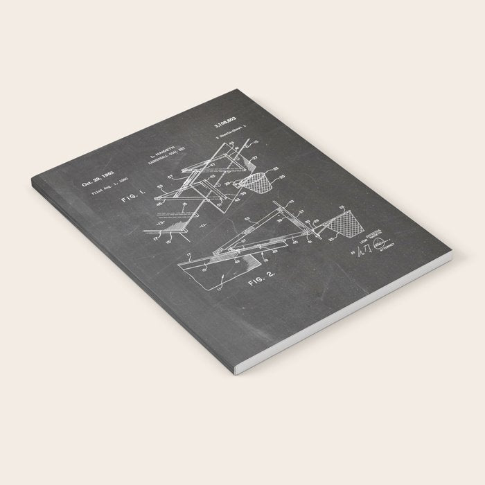 Basketball Patent - Basketball Player Coach Team Art - Black Chalkboard Notebook Gallery Image 2