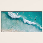Surfers in Blue Waves Desk Mat Gallery Image 3
