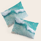 Surfers in Blue Waves Pillow Sham Gallery Image 3