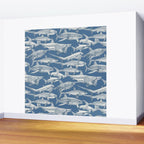 just sharks cobalt denim Wall Mural Gallery Image 2