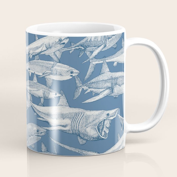 just sharks cobalt denim Coffee Mug Gallery Image 1