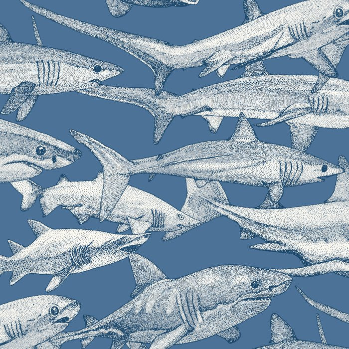 just sharks cobalt denim Coffee Mug Gallery Image 2
