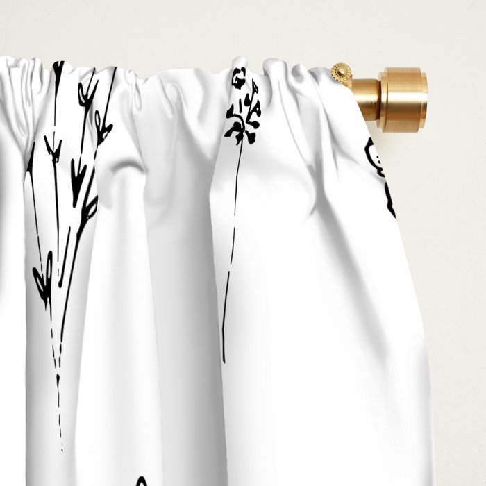 White Wildflowers Pattern Window Curtain Gallery Image 2