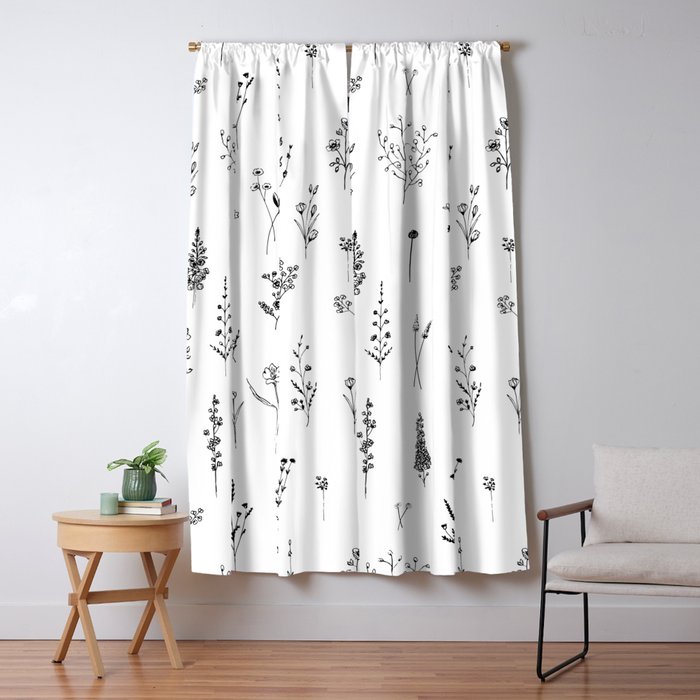 White Wildflowers Pattern Window Curtain Gallery Image 5