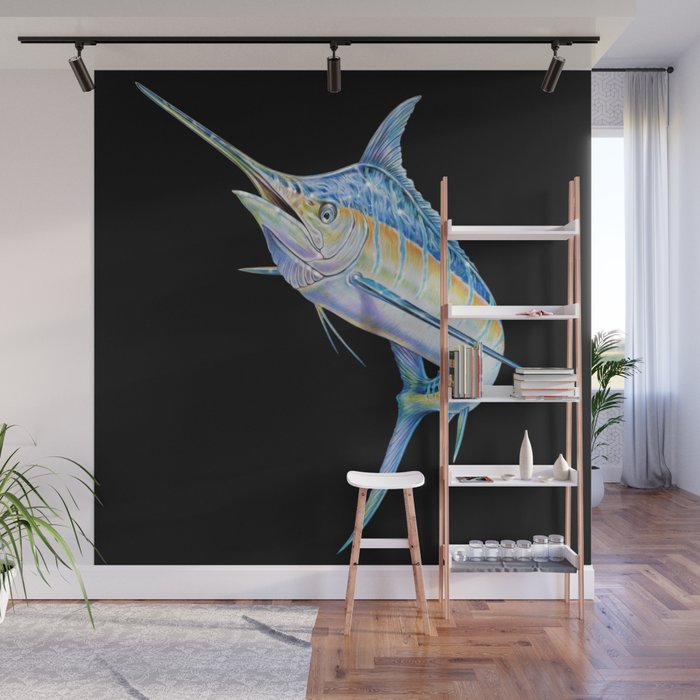 Blue Marlin Wall Mural Gallery Image 1
