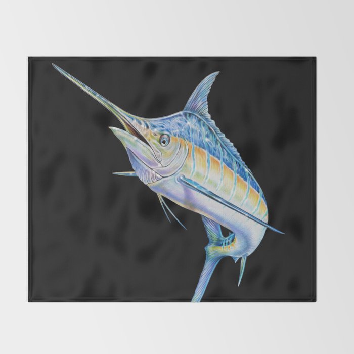 Blue Marlin Throw Blanket Gallery Image 2