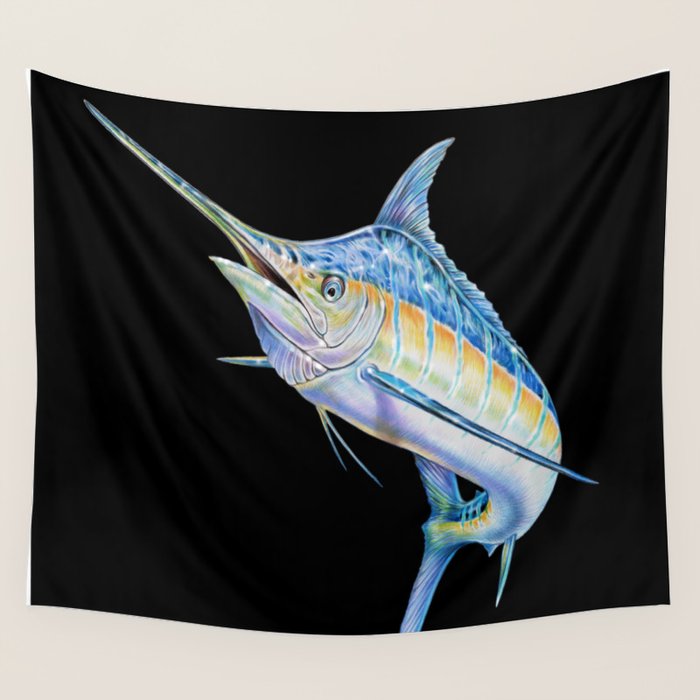 Blue Marlin Wall Tapestry Gallery Image 4