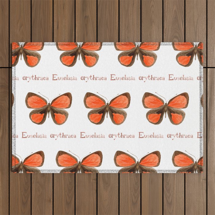 Butterfly - Euselasia erythraea Outdoor Rug Gallery Image 1