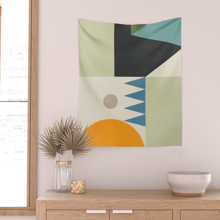 Abstract Geometric Shapes 26 Wall Tapestry Gallery Image 2