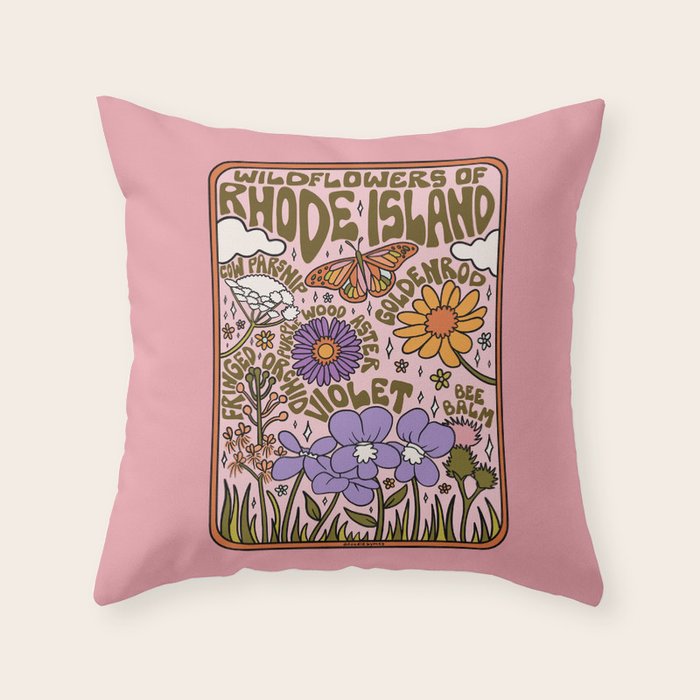 Rhode Island Wildflowers Throw Pillow Gallery Image 6