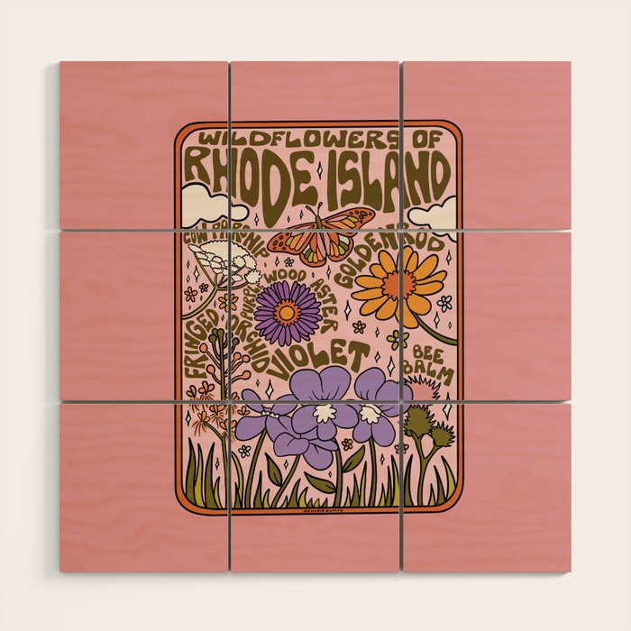 Rhode Island Wildflowers Wood Wall Art Gallery Image 1