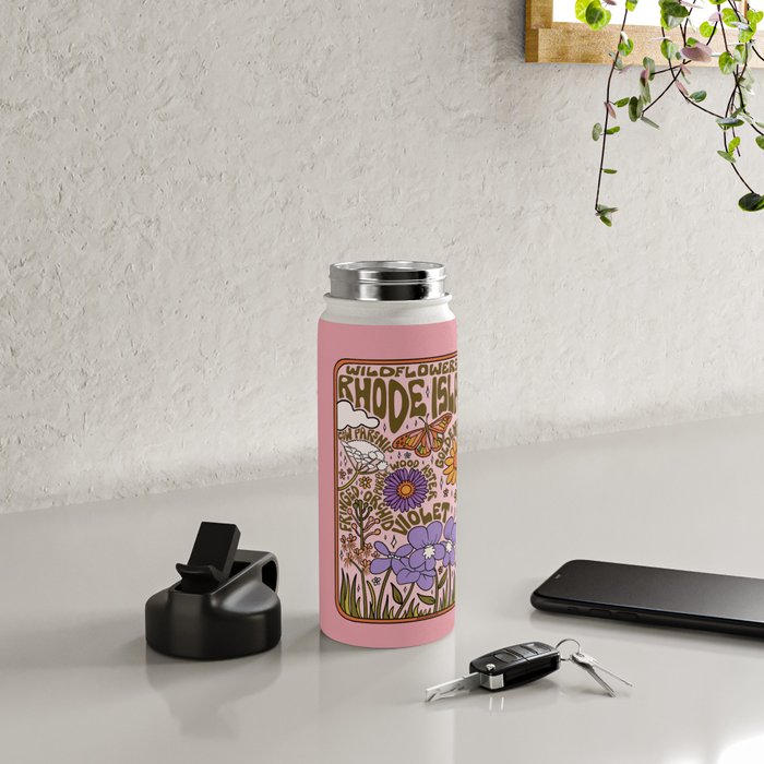 Rhode Island Wildflowers Water Bottle Gallery Image 4