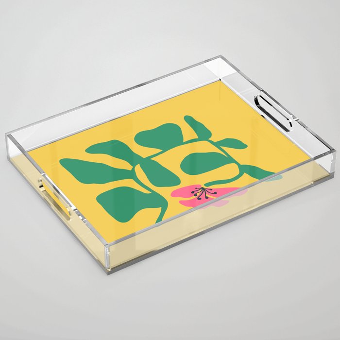 Midcentury Hibiscus 2 Acrylic Tray Gallery Image 1