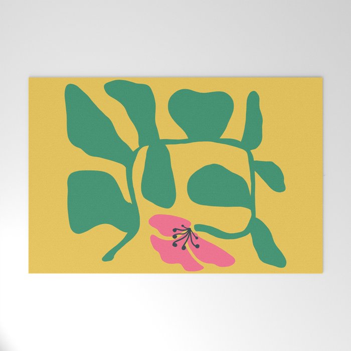 Midcentury Hibiscus 2 Welcome Mat Gallery Image 1