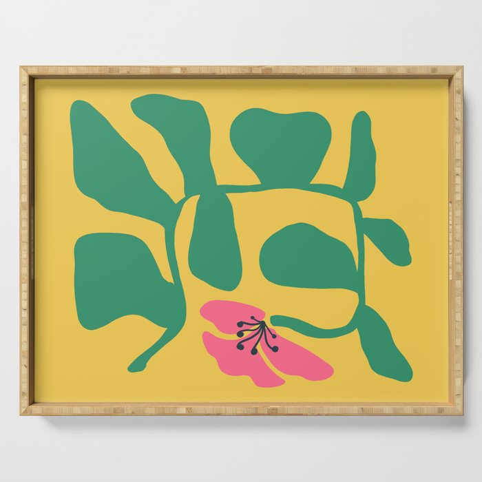 Midcentury Hibiscus 2 Serving Tray Gallery Image 1