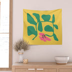 Midcentury Hibiscus 2 Wall Tapestry Gallery Image 2
