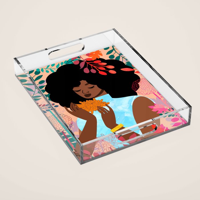 Chrysanthemums in November Acrylic Tray Gallery Image 1