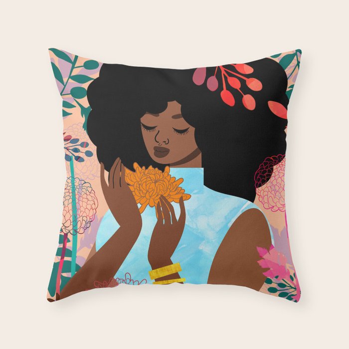 Chrysanthemums in November Throw Pillow Gallery Image 6