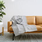 Lioness - Black & White Throw Blanket Gallery Image 1
