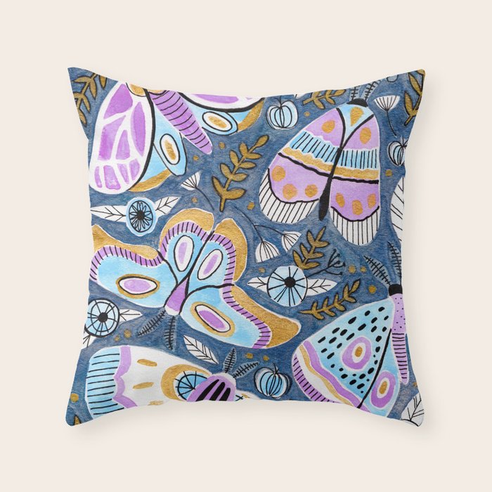 Moths & Butterflies Throw Pillow Gallery Image 6