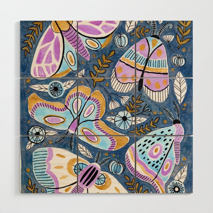 Moths & Butterflies Wood Wall Art Gallery Image 1