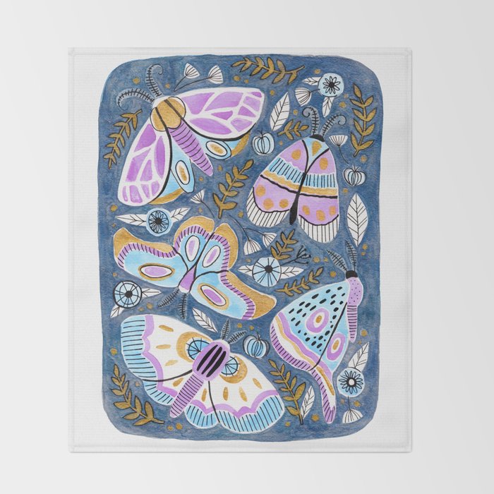 Moths & Butterflies Throw Blanket Gallery Image 2