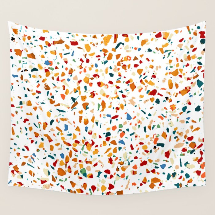 Tan Terrazzo | Eclectic Quirky Confetti Painting | Celebration Colorful Boho Happy Party Graphic  Wall Tapestry Gallery Image 4