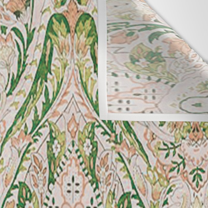 Green Pink Leaf Flower Paisley Wall Tapestry Gallery Image 3
