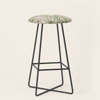 Green Pink Leaf Flower Paisley Stool Gallery Image 1