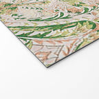 Green Pink Leaf Flower Paisley Welcome Mat Gallery Image 2