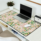 Green Pink Leaf Flower Paisley Desk Mat Gallery Image 2