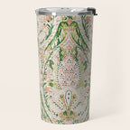 Green Pink Leaf Flower Paisley Travel Mug Gallery Image 2