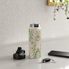 Green Pink Leaf Flower Paisley Water Bottle Gallery Image 4
