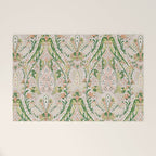 Green Pink Leaf Flower Paisley Welcome Mat Gallery Image 1