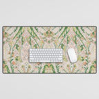 Green Pink Leaf Flower Paisley Desk Mat Gallery Image 1