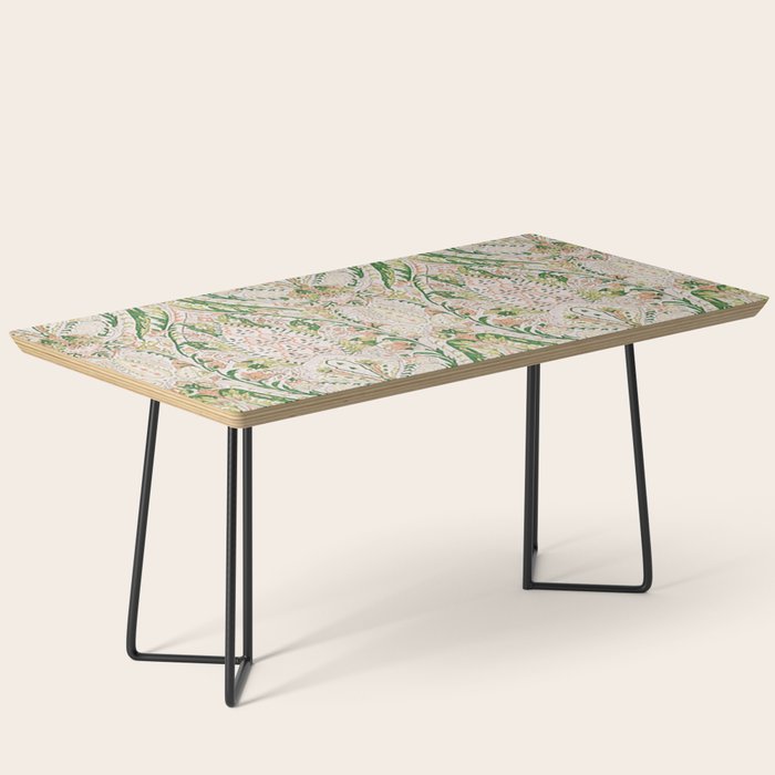 Green Pink Leaf Flower Paisley Coffee Table Gallery Image 1